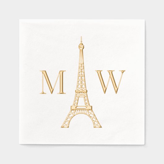 Tour Eiffel #2 Deux Init Couple Mariage Monogramme (Recto)