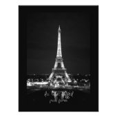 Tour Eiffel à la nuit B&W Photographie Imprimer (Devant)