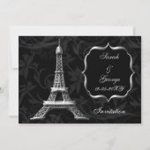tour eiffel argent Paris faire-part de mariage (Devant)