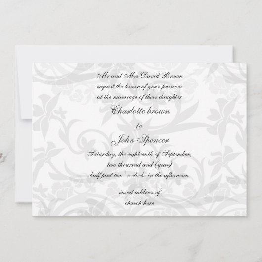 tour eiffel argent Paris faire-part de mariage (Dos)