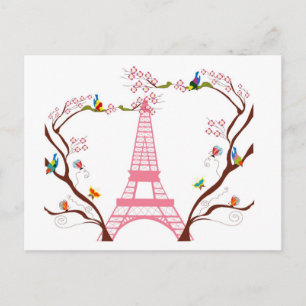 Tour Eiffel au printemps carte postale