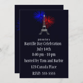 Tour Eiffel avec invitation Fireworks (Devant / Derrière)