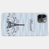 Tour Eiffel bleu Coque-Mate coque iphone (Dos (Horizontal))