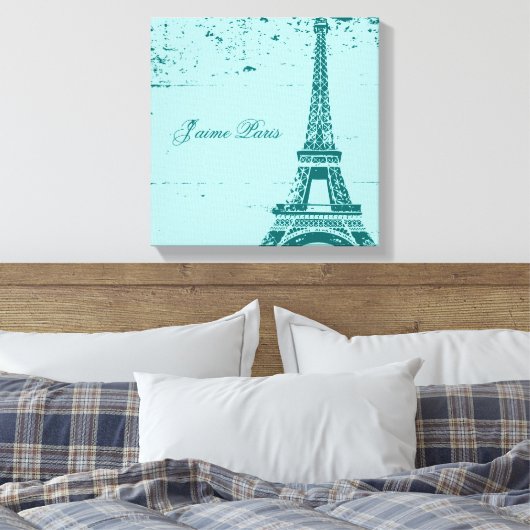 Tour Eiffel Bleue Toile Enveloppée Art (Insitu(Chambre))