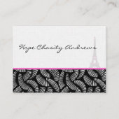 Tour Eiffel carte de visite noir blanc Damas (Dos)