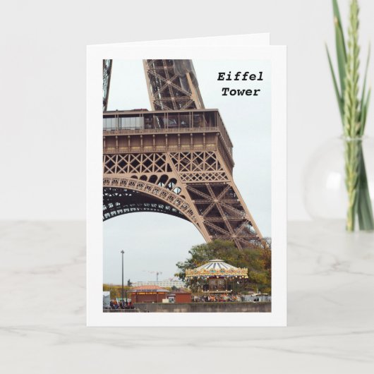 Tour Eiffel Carte de voeux pliée en blanc (Devant)