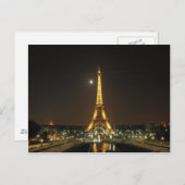 Tour Eiffel @ Carte postale de nuit (Devant / Derrière)