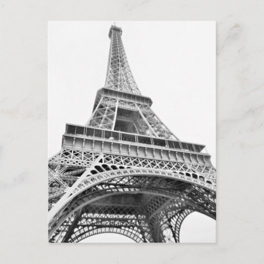 Tour Eiffel Carte postale noire et blanche (Devant)
