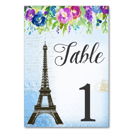 Tour Eiffel Cartes de table à thème françaises (Par défaut)