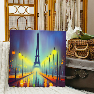 Tour Eiffel colorée en toile de nuit
