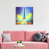 Tour Eiffel colorée en toile de nuit (Insitu(Salon))