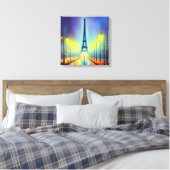 Tour Eiffel colorée en toile de nuit (Insitu(Chambre))