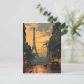 Tour Eiffel Coucher de soleil : Paris Carte postal (Debout devant)