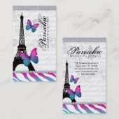 Tour Eiffel de Paris de carte de visite de (Devant / Derrière)
