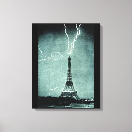 Tour Eiffel Eclairage Grève toile Imprimer (Recto)
