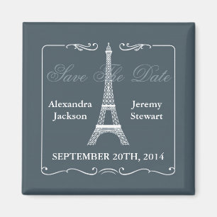Tour Eiffel Économisez la date Magnet