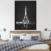 Tour Eiffel en Nuit B&W sur toile enrobée (Insitu(Chambre))