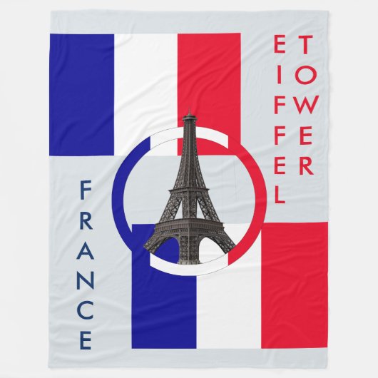 Tour Eiffel et Drapeau de France Couverture en Cei (Devant)