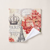 Tour Eiffel et hortensia  (Gant de toilette)
