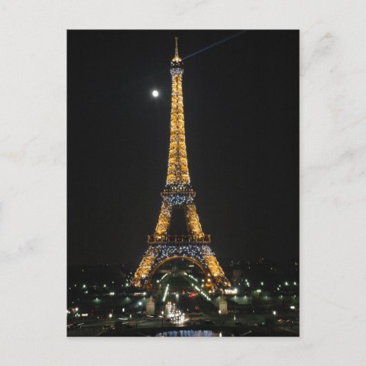 Tour Eiffel étincelante au clair de lune Carte pos (Devant)