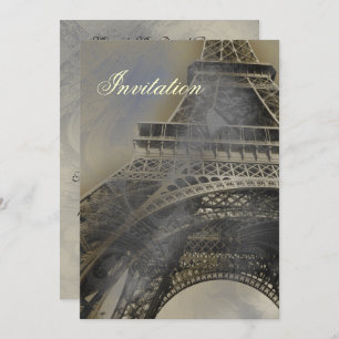 Tour Eiffel faire-part de mariage parisien