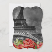 Tour Eiffel Faire-part de mariage Vintage fleuri (Dos)