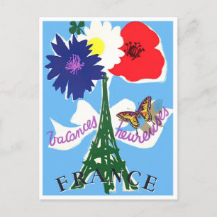 Tour Eiffel France vintage-reis Briefkaart
