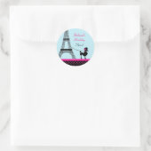Tour Eiffel Girl Anniversaire Favoriser Sticker (Sac)
