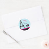 Tour Eiffel Girl Anniversaire Favoriser Sticker (Enveloppe)