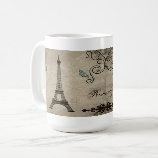 Tour Eiffel Grunge Café Mug (Devant gauche)