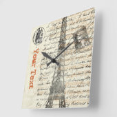 Tour Eiffel Horloge Vintage française (Angle)