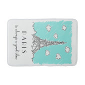 Tour Eiffel Illustration tapis de bain personnalis (Devant)