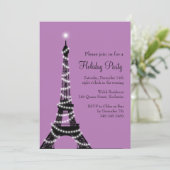 Tour Eiffel Invitation violet (Debout devant)