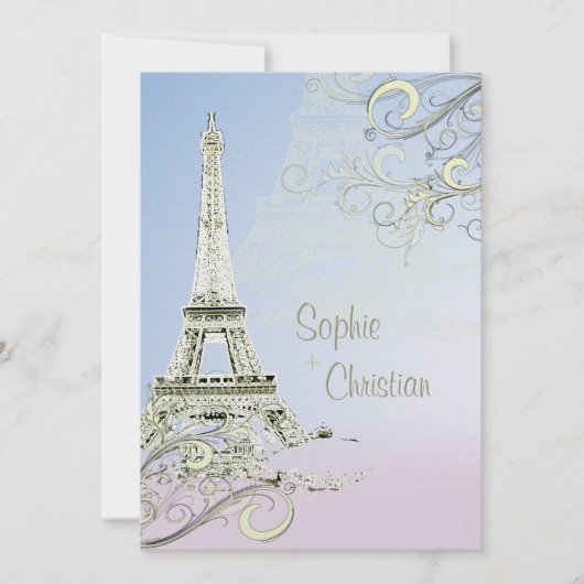 Tour Eiffel + invitations aux mariages (Devant)