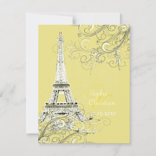 Tour Eiffel + invitations aux mariages (Devant)