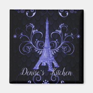 Tour Eiffel Magnet de torrents floraux violets