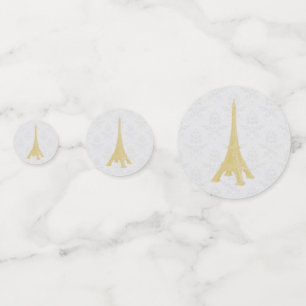 Tour Eiffel Mariage damassé Table Confetti