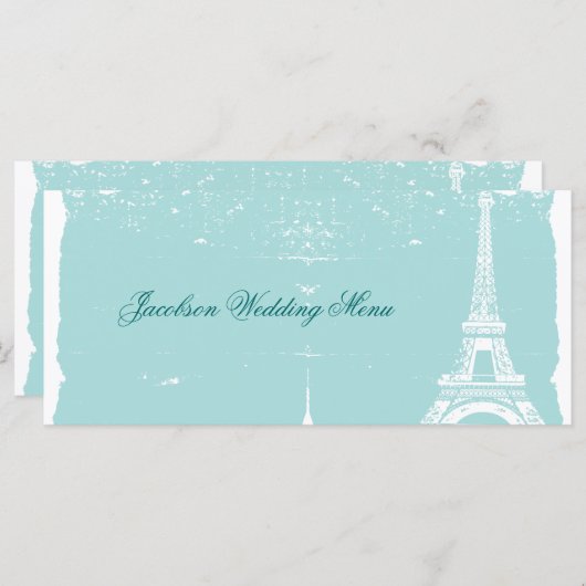 Tour Eiffel Mariage Menus (Devant / Derrière)