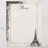 Tour Eiffel Menu Vintage Style français (Devant)