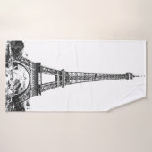 Tour Eiffel noir et blanc (Serviette de bain)