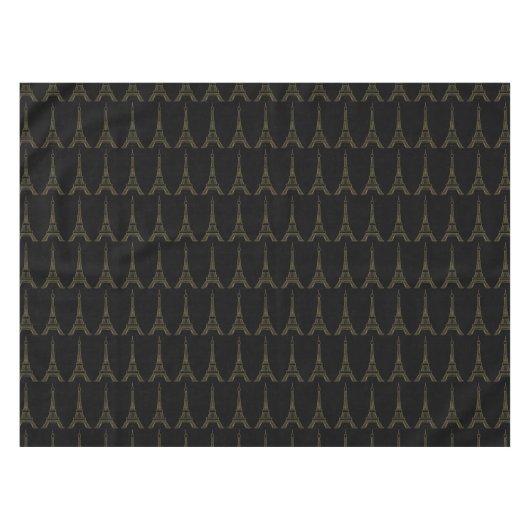Tour Eiffel Noir & Or Français Nappe (Devant (Horizontal))