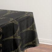 Tour Eiffel Noir & Or Français Nappe (In Situ)
