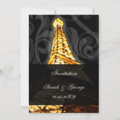 tour eiffel or Paris faire-part de mariage (Devant)