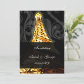 tour eiffel or Paris faire-part de mariage (Debout devant)