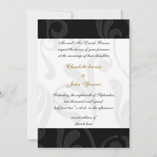 tour eiffel or Paris faire-part de mariage (Dos)