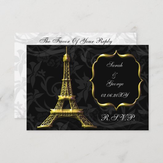 tour Eiffel or standard rsvp français 3,5 x 5 (Devant / Derrière)
