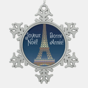 Tour Eiffel Ornement d'eau de Noël