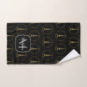 Tour Eiffel paillettes dorées scintille monogramme (Serviette à main)