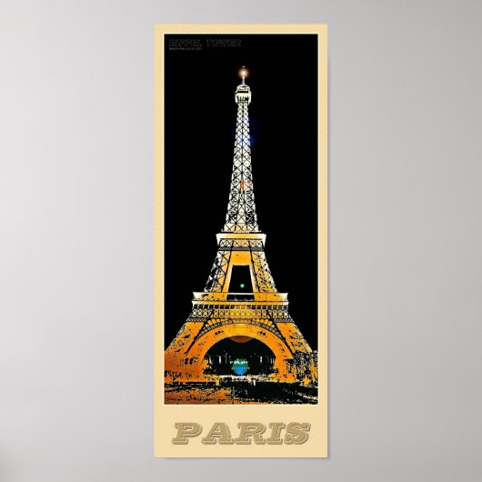 Tour Eiffel Paris - 01 - Affiche de voyage (Devant)