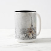 Tour Eiffel Paris Café Mug bicolore - France (Devant droit)